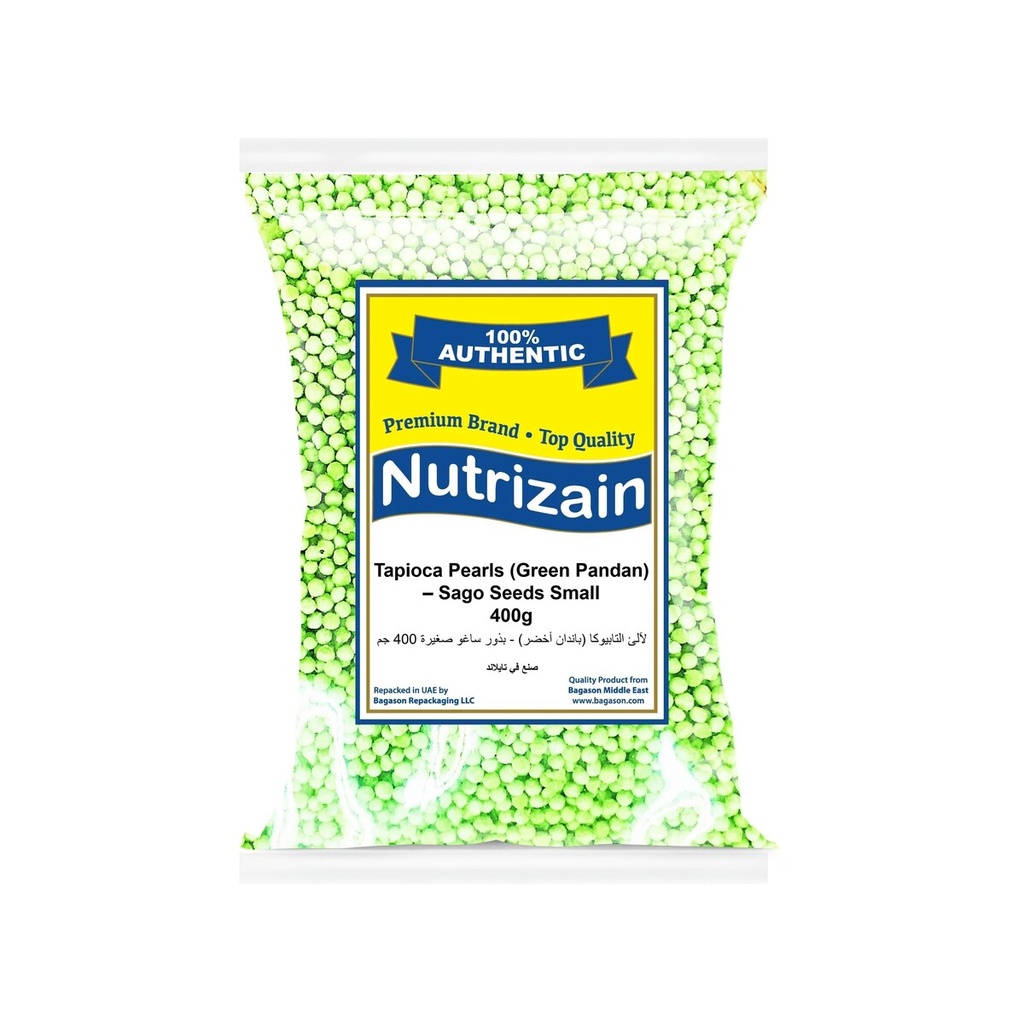 [NUT-33] Nutrizain Tapioca Pearl (Green PANDAN) Small(20x400gm)