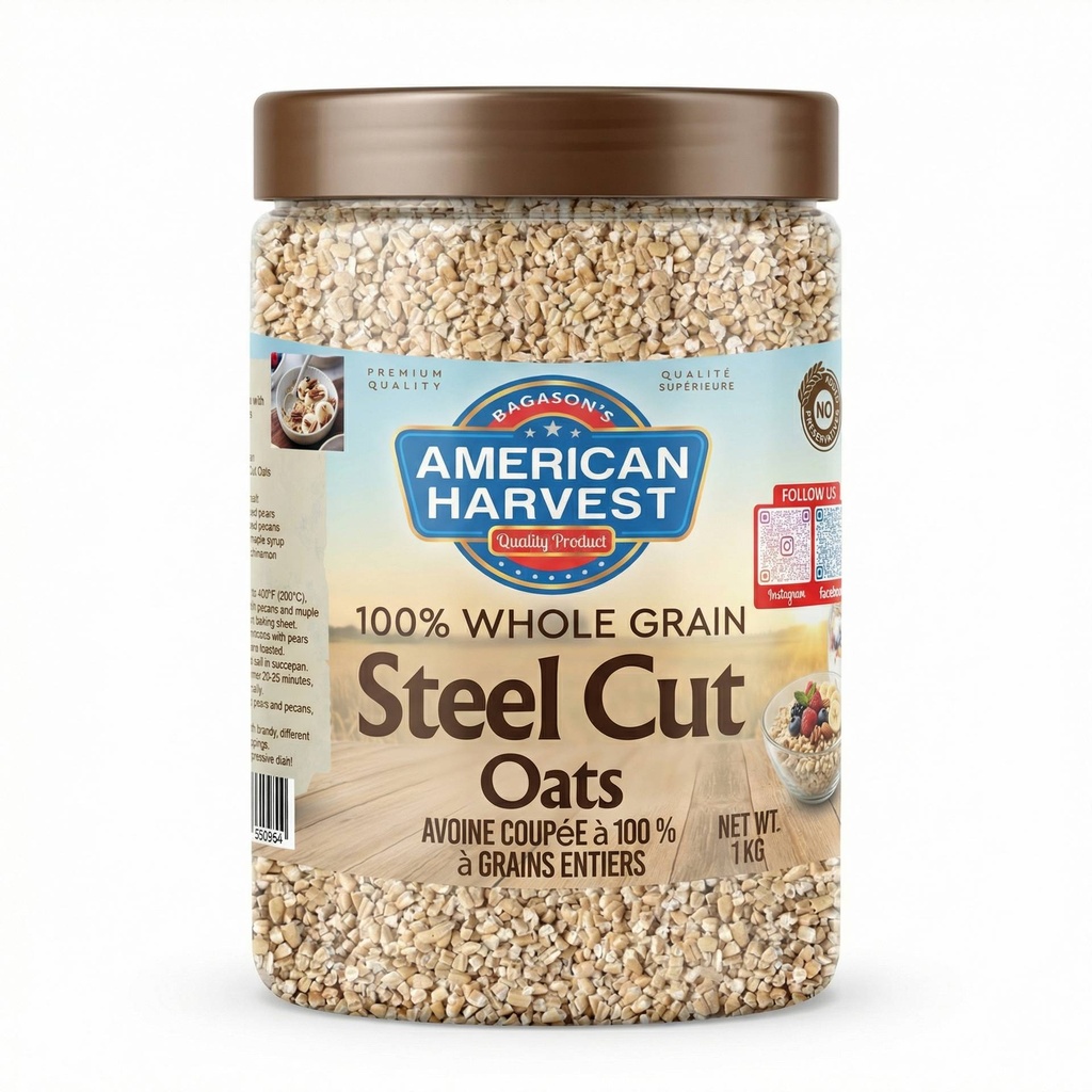 [AH-204] AH Steel Cut Oats (12x1kg) Jar