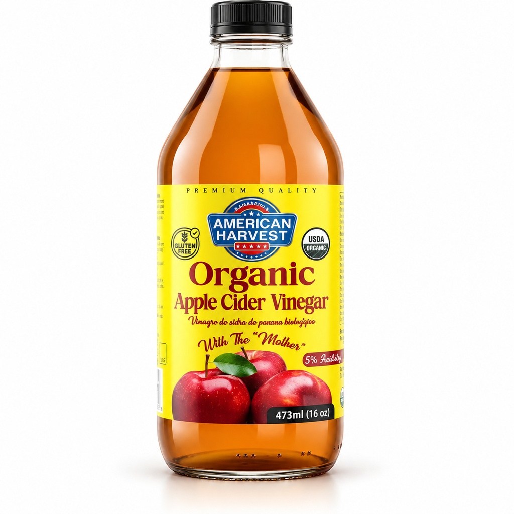 [AH-226] AH Organic Apple Cider Vinegar with Mother 16oz (12x473ml)